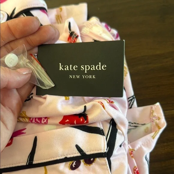 Kate Spade Pink Floral Print Pajama Set - Picture 2 of 4